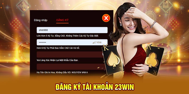 Đăng ký tài khoản 23win